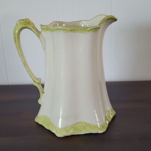 Vintage Hand-Painted Floral Decorative Ceramic Pitcher - Picture 2 of 8